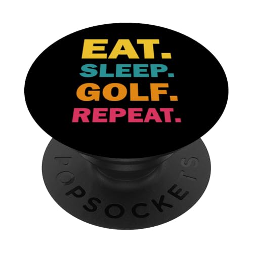 Golf Gag Golfer Golfen Eat Sleep Golf Repeat PopSockets Klebender PopGrip von Golf Lover Gifts and Golf Clothing