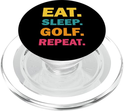 Golf Gag Golfer Golfen Eat Sleep Golf Repeat PopSockets PopGrip für MagSafe von Golf Lover Gifts and Golf Clothing