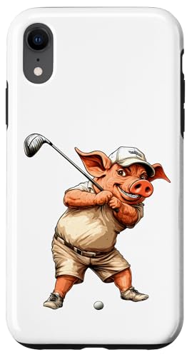 Golfspieler Schwein Hülle für iPhone XR Golfspieler Schwein Hülle für iPhone XR von Golfing Animals
