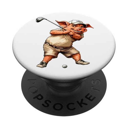 Golfspieler Schwein PopSockets Klebender PopGrip Golfspieler Schwein PopSockets Klebender PopGrip von Golfing Animals