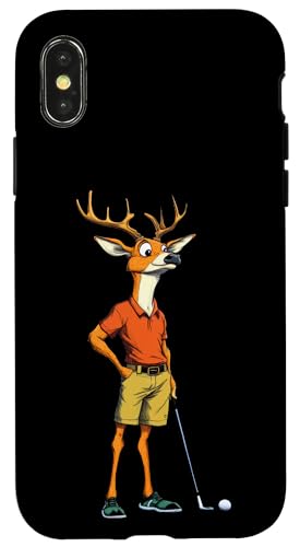 Hirsch Golfspieler Hülle für iPhone X/XS Hirsch Golfspieler Hülle für iPhone X/XS von Golfing Animals