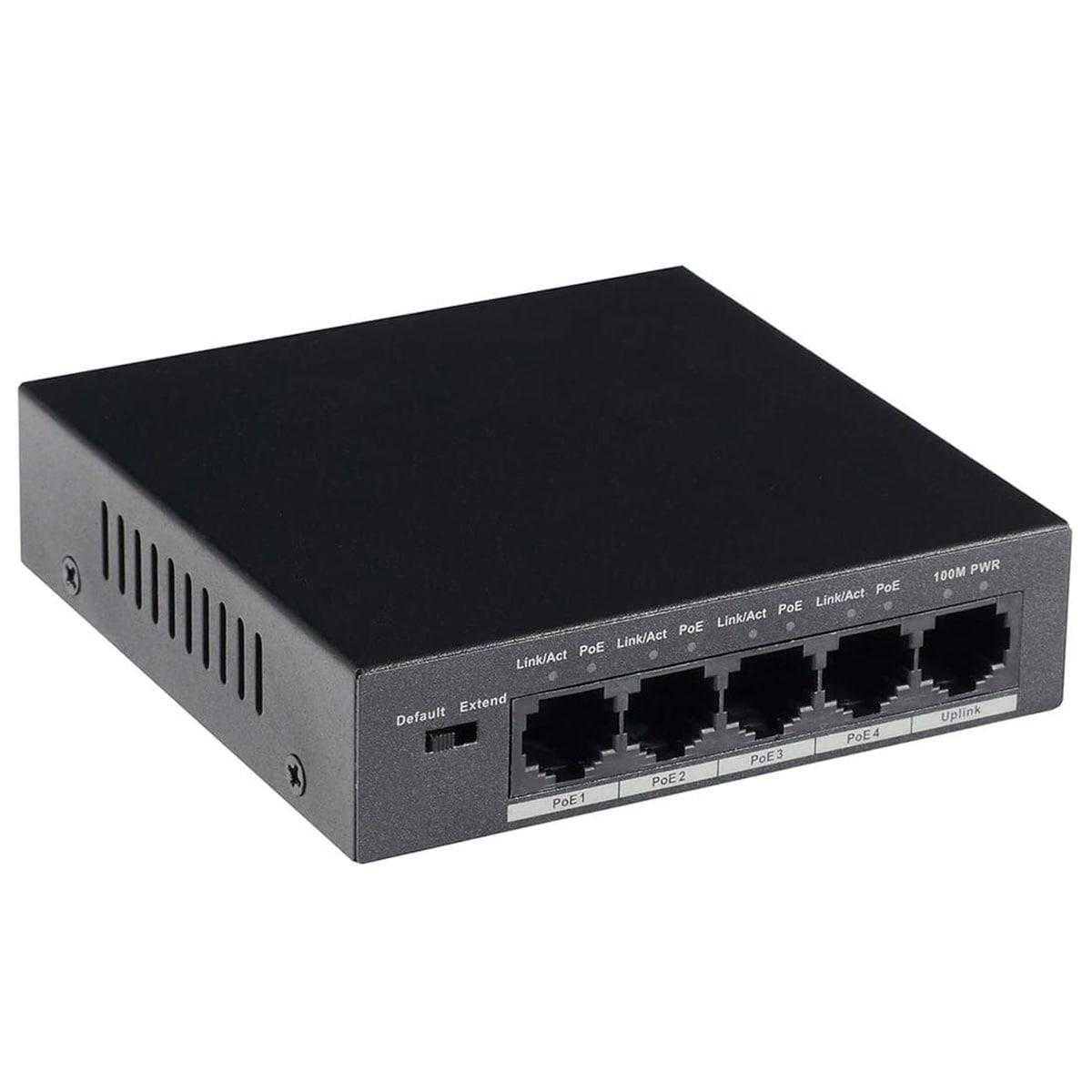 GOLIATH 4-Port PoE Switch & 1-Port Gigabit Uplink (RJ45 10/100Mbps Ethernet Switch) von Goliath