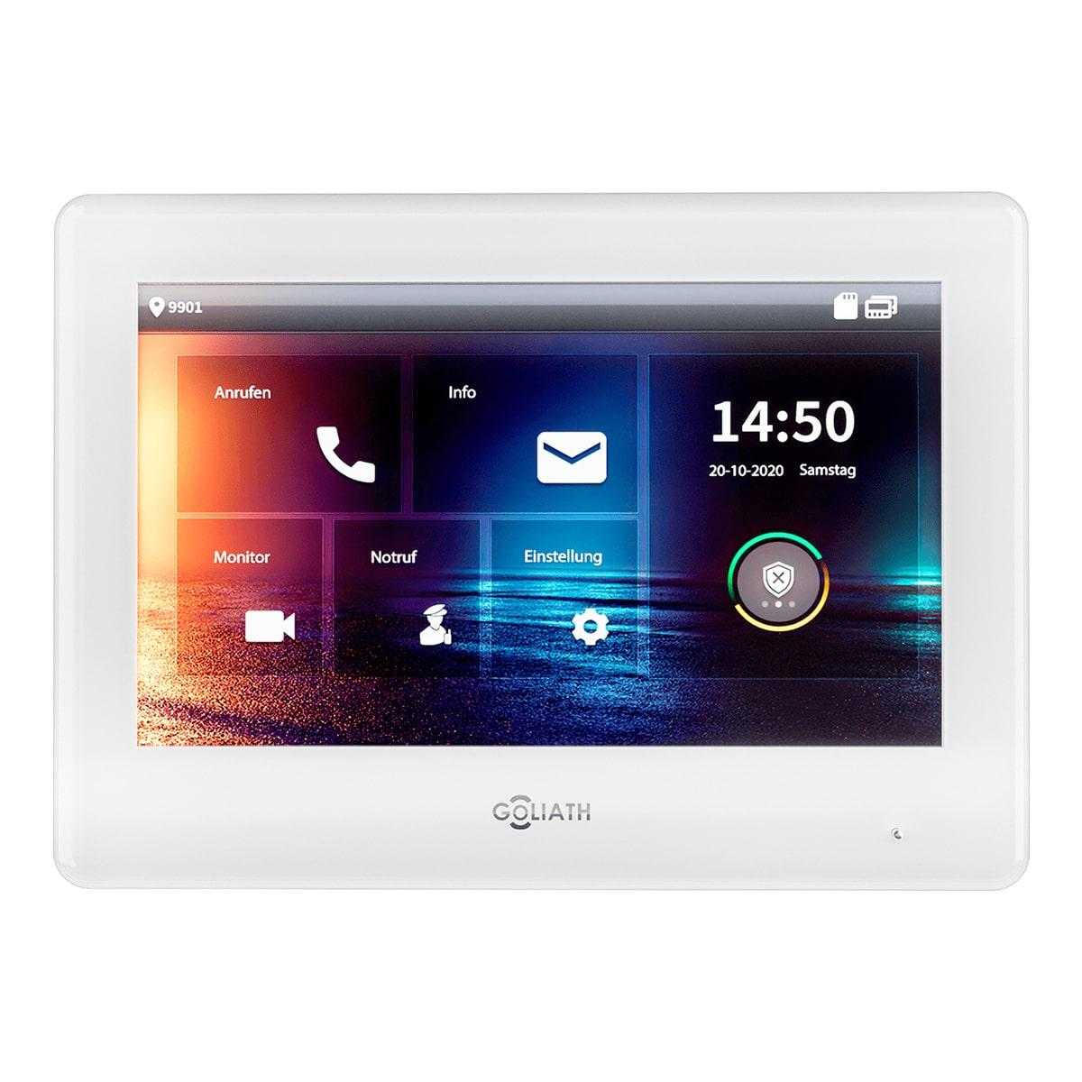 GOLIATH 7 Hybrid IP Videostation Weiss (IP & 2-Draht BUS HD Touchscreen-Monitor APP) von Goliath-Intercom