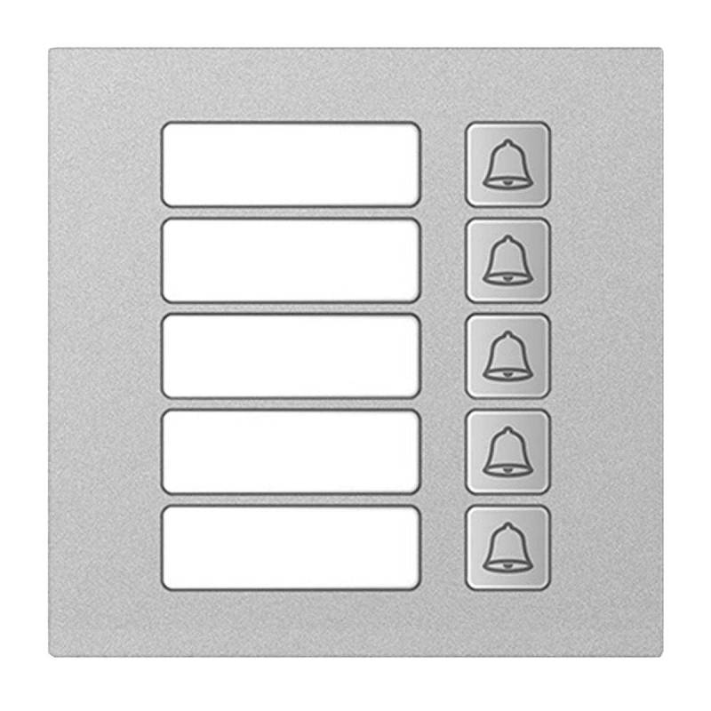 GOLIATH Hybrid IP & 2-Draht 5er Klingelmodul Silber (LED-Namensschild Aluminium) von Goliath-Intercom