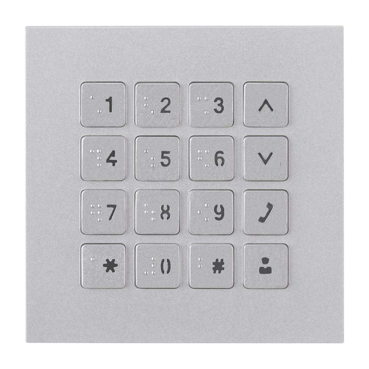 GOLIATH Hybrid IP & 2-Draht Keypad Modul Silber (Tastenbeleuchtung IP65 Blindenschrift) von Goliath