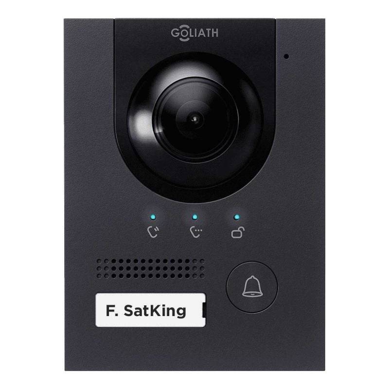 GOLIATH Hybrid IP & 2-Draht Video Türstation Anthrazit (für 1 Familienhaus 2MP 180° Objektiv APP) von Goliath-Intercom
