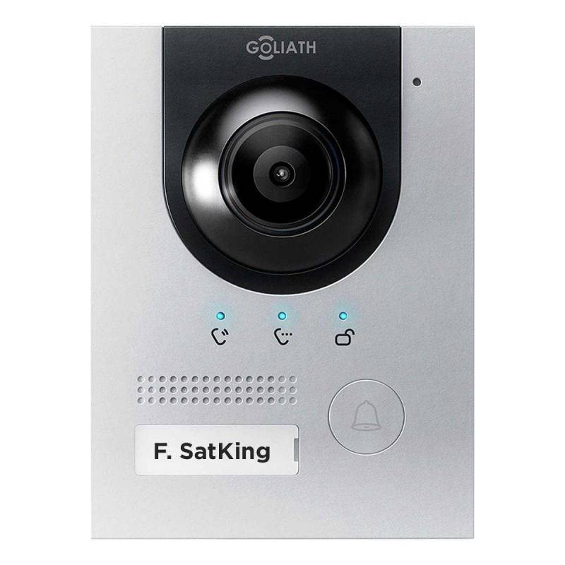 GOLIATH Hybrid IP & 2-Draht Video Türstation Silber (für 1 Familienhaus 2MP 180° Objektiv APP) von Goliath-Intercom