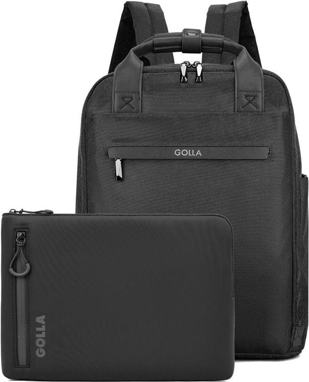 Golla Set aus Rucksack und Laptop-Sleeve 13 Zoll, Black (76462) von Golla