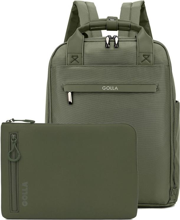 Golla Set aus Rucksack und Laptop-Sleeve 13 Zoll, Grün (76465) von Golla