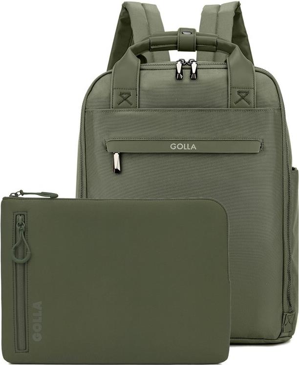 Golla Set aus Rucksack und Laptop-Sleeve 14 Zoll, Grün (76466) von Golla