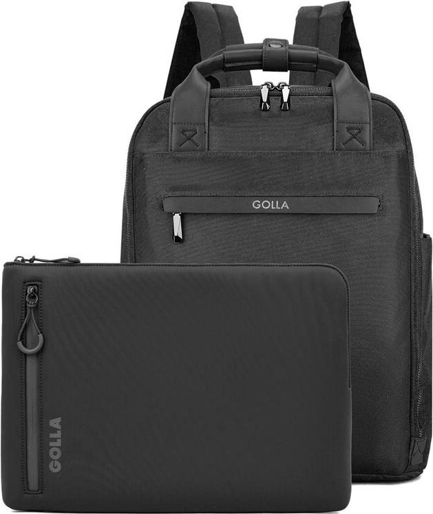 Golla Set aus Rucksack und Laptop-Sleeve 15 Zoll, Black (76464) von Golla