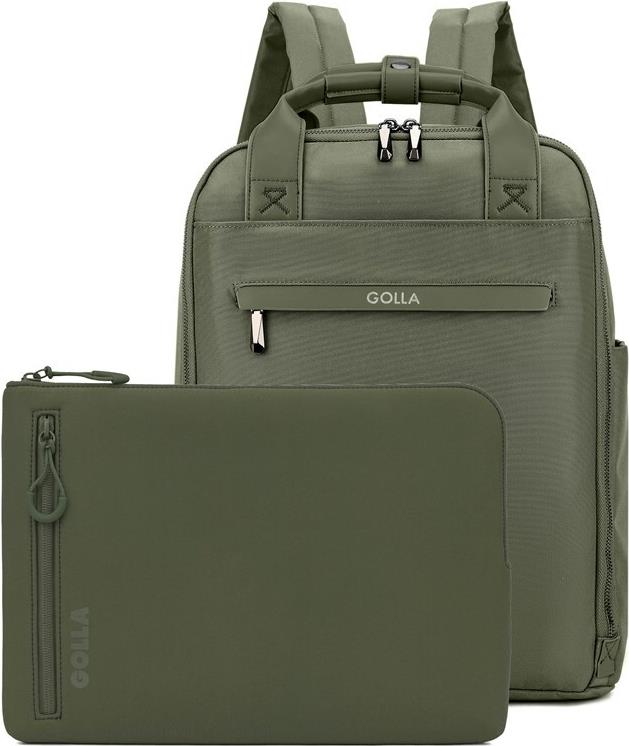 Golla Set aus Rucksack und Laptop-Sleeve 15 Zoll, Grün (76467) von Golla