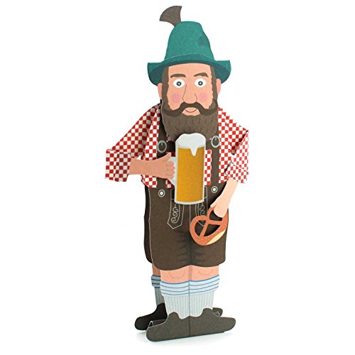 BAYER MIT BIER: Lustige Pop-Up-Karte mit einem Bayern in Lederhose - witzige Einladungskarte zum Oktoberfest von Gollnow Paper Creations