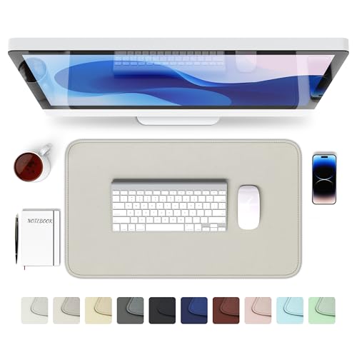 GOMIN Schreibtischunterlage 60x35cm - PU Leder Mauspad Wasserfest & Rutschfest - Laptop Tischunterlage Groß - Leicht zu reinigende Schreibunterlage - Mousepad XXL für Büro und Home-Office - Grau GOMIN Schreibtischunterlage 60x35cm - PU Leder Mauspad Wasserfest & Rutschfest - Laptop Tischunterlage Groß - Leicht zu reinigende Schreibunterlage - Mousepad XXL für Büro und Home-Office - Grau von Gomin