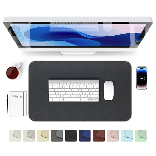 GOMIN Schreibtischunterlage 60x35cm - PU Leder Mauspad Wasserfest & Rutschfest - Laptop Tischunterlage Groß - Leicht zu reinigende Schreibunterlage - Mousepad XXL für Büro und Home-Office - Schwarz GOMIN Schreibtischunterlage 60x35cm - PU Leder Mauspad Wasserfest & Rutschfest - Laptop Tischunterlage Groß - Leicht zu reinigende Schreibunterlage - Mousepad XXL für Büro und Home-Office - Schwarz von Gomin