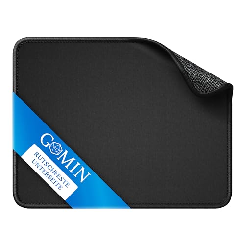 Gomin Mauspad – 23 x 18 cm Gaming Mousepad – rutschfest und Wasserdicht – Vernähte Kanten Mouse Pad verbessert Geschwindigkeit und Präzision, Mausmatte für PC, Büro, Laptop, Computer – Schwarz von Gomin