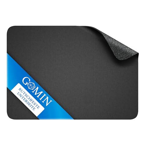 Gomin Mauspad – 28 x 20 cm Gaming Mousepad – rutschfest und Wasserdicht – Nahtlose Kanten Mouse Pad verbessert Geschwindigkeit und Präzision, Mausmatte für PC, Büro, Laptop, Computer – Schwarz von Gomin