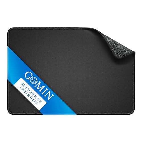 Gomin Mauspad – 320x220mm Gaming Mousepad Mittelgroß – Ohne störendes Logo und Vernähte Kanten – rutschfest und Wasserdicht – Verbessert Geschwindigkeit und Präzision für PC, Büro, Laptop – Schwarz von Gomin