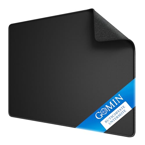Gomin Mauspad XL – 440x350mm Gaming Mousepad Groß – Ohne störendes Logo und Vernähte Kanten – rutschfest und Wasserdicht – Verbessert Geschwindigkeit und Präzision für PC, Büro, Laptop – Schwarz von Gomin