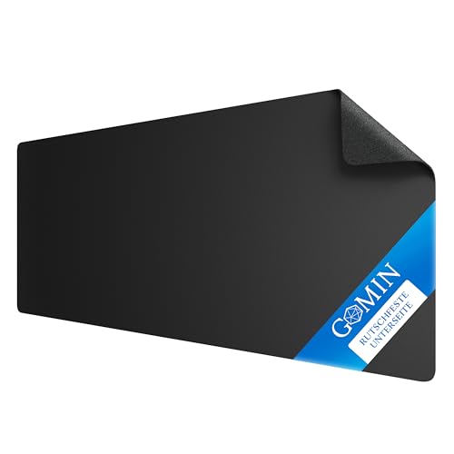 Gomin XXL Gaming Mauspad 900 x 400 mm – Mousepad Groß - Nahtlose Kanten - Mouse Pad rutschfest & Wasserdicht verbessert Geschwindigkeit und Präzision Schreibtischunterlage für Maus Tastatur – Schwarz von Gomin