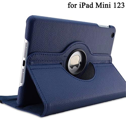 Funda Schutzhülle für iPad Mini 1 2 3 (360 Grad drehbar, Standfunktion, PU-Leder) Dark Blue Mini 1 2 3 von Gomis