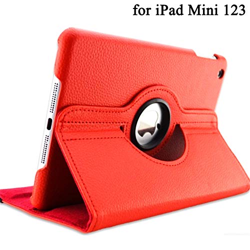 Funda Schutzhülle für iPad Mini 1 2 3 (360 Grad drehbar, Standfunktion, PU-Leder) red for Mini 1 2 3 von Gomis