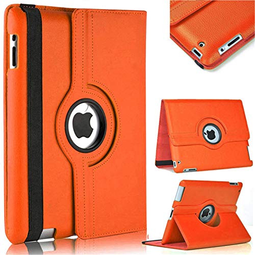 Schutzhülle für iPad 2 3 4 Leder drehbar Cover für iPad 4 3 2 Tablet Schutzhülle A1560 A1459 A1458 A1416 A1430 A1403 A1396 orange Orange von Gomis