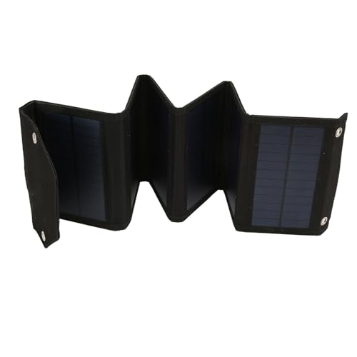 28W Tragbares Solarpanel Ladegerät USB -Anschluss Wasserdicht 5V 4A Faltbare Solarladegerät für Smartphones Tablets Camping (Schwarz) von Gonetre