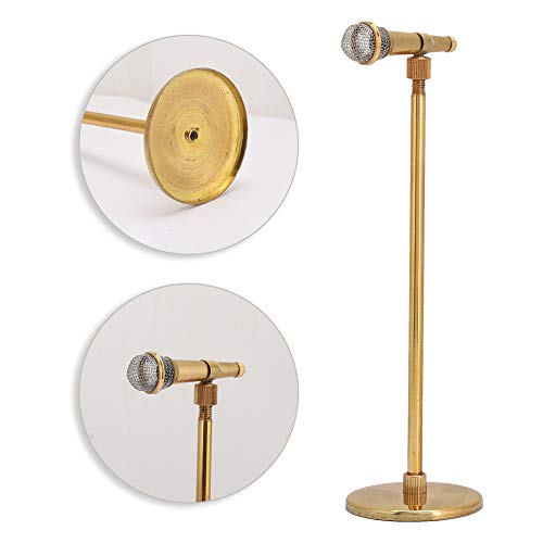 Gonetre GOLDMETALL-MIKROFONMODELL FÜR PUPPENZUBEHÖR-MUSIKINSTRUMENTENSZENE (16 cm großes goldenes Mikrofon) von Gonetre