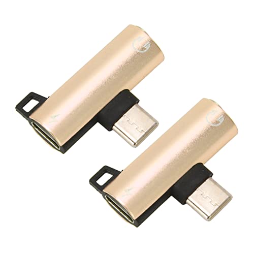 Gonetre USB C auf 3,5 Mm Audio-Adapter, USB C-Kopfhörer-Adapter, USB C auf Adapter, USB C auf 3,5 Mm, 2 Stück, USB C auf 3,5 Mm Audio-Adapter, 2 in 1 Typ C 3,5 Mm, Musik Hören während von Gonetre