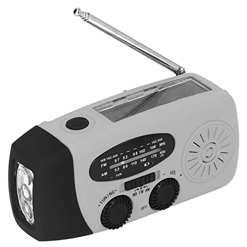 Hand Crank Solar Radio Multifunktionales Notfallradio LED Radio mit Taschenlampe für Outdoor Camping ABS Material 12.8 x 6 x 4.5 cm (Amerikanisches Modell) von Gonetre