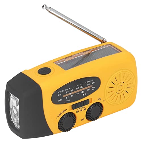 Hand Crank Solar Radio Multifunktionales Notfallradio LED Radio mit Taschenlampe für Outdoor Camping ABS Material 12.8 x 6 x 4.5 cm (Amerikanisches Modell) von Gonetre