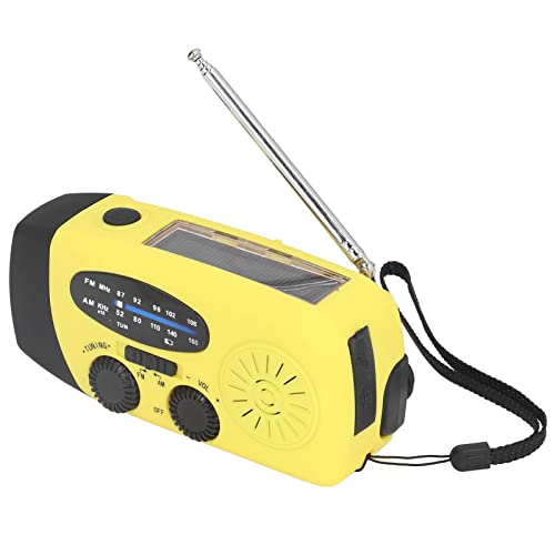 Hand Crank Solar Radio Multifunktionales Notfallradio LED Radio mit Taschenlampe für Outdoor Camping ABS Material 12.8 x 6 x 4.5 cm (Europäisches Modell) von Gonetre