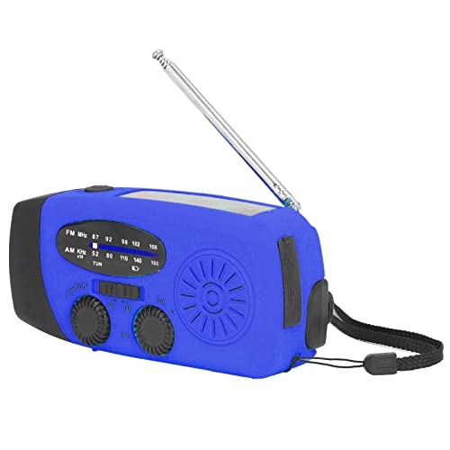 Hand Crank Solar Radio Multifunktionales Notfallradio LED Radio mit Taschenlampe für Outdoor Camping ABS Material 12.8 x 6 x 4.5 cm (Europäisches Modell) von Gonetre
