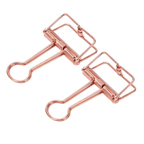 Hohle Binder Clips Skelett Binder Clips Papier Binder Clips 50pcs Hohle Binder Clips Metall Papier Binder Clips für Dokumente Papiere Testberichte Schwarz (Roségold) von Gonetre