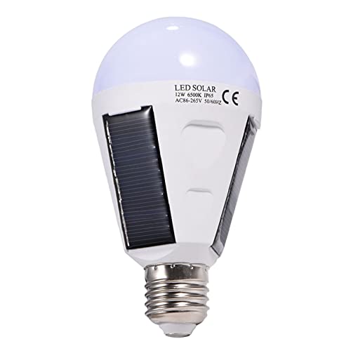 Solarpanel LED -Glühbirne Tragbare Wasserdichte Notlampe für Hohe Helligkeit für das Haus Im Freien Camping -Wanderung Moderner Weiße E27 Schraubbasis 12,5 X 7 Cm (12W) von Gonetre