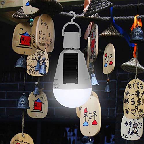 Solarpanel LED -Glühbirne Tragbare Wasserdichte Notlampe für Hohe Helligkeit für das Haus Im Freien Camping -Wanderung Moderner Weiße E27 Schraubbasis 12,5 X 7 Cm (7W) von Gonetre