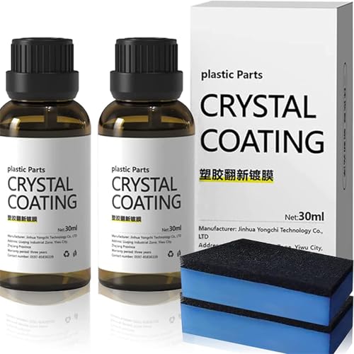 Plastic Parts Crystal Coating,Crystal Coating Plastic Parts,Crystals Coatings for Car,Easy to Use Car Refresher,Great Gloss Retention and Protection,Long Duration Refurbishing Agent for Car (2 Pcs) von Goniome
