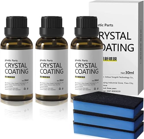 Plastic Parts Crystal Coating,Crystal Coating Plastic Parts,Crystals Coatings for Car,Easy to Use Car Refresher,Great Gloss Retention and Protection,Long Duration Refurbishing Agent for Car (3 Pcs) von Goniome