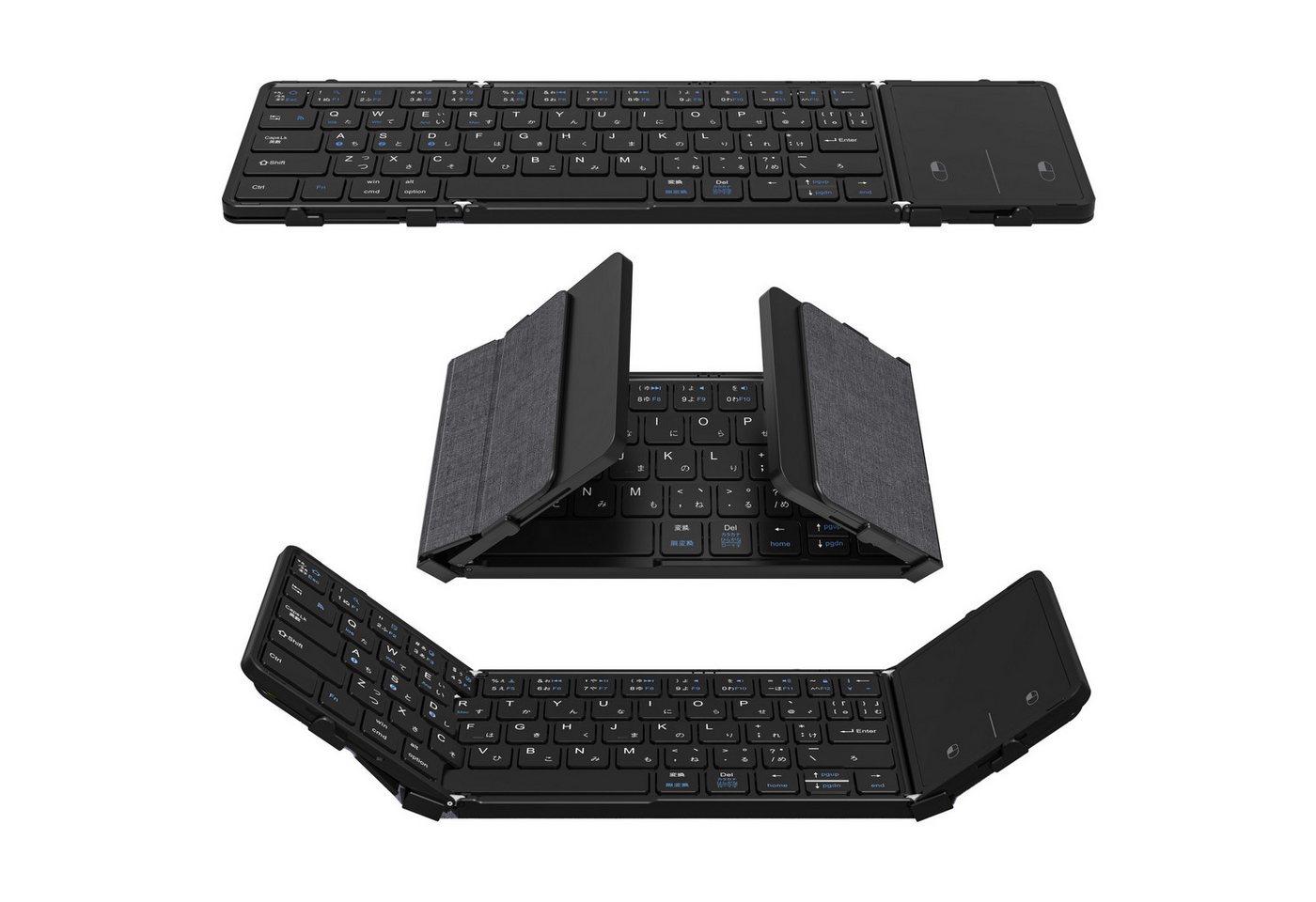 Gontence Faltbare Tastatur Bluetooth 5.1 mit Touchpad, Tragbare Tastatur mit Touchpad (Kabellose Tastatur für Tablet/Handy/PC/iOS/Android/MacOS/Windows) von Gontence