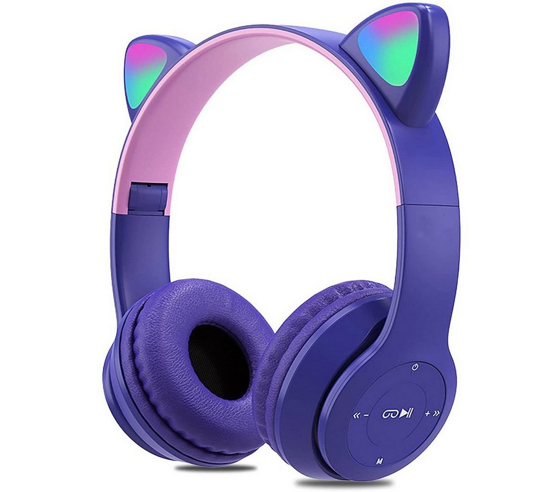 Gontence Kabellose Bluetooth-Mädchen-Kopfhörer, faltbare Katzenohr-Kopfhörer Bluetooth-Kopfhörer (9 Stunde Gesprächs-/Musikzeit,für iPhone/iPad/Smartphone/Laptop/PC/TV) von Gontence