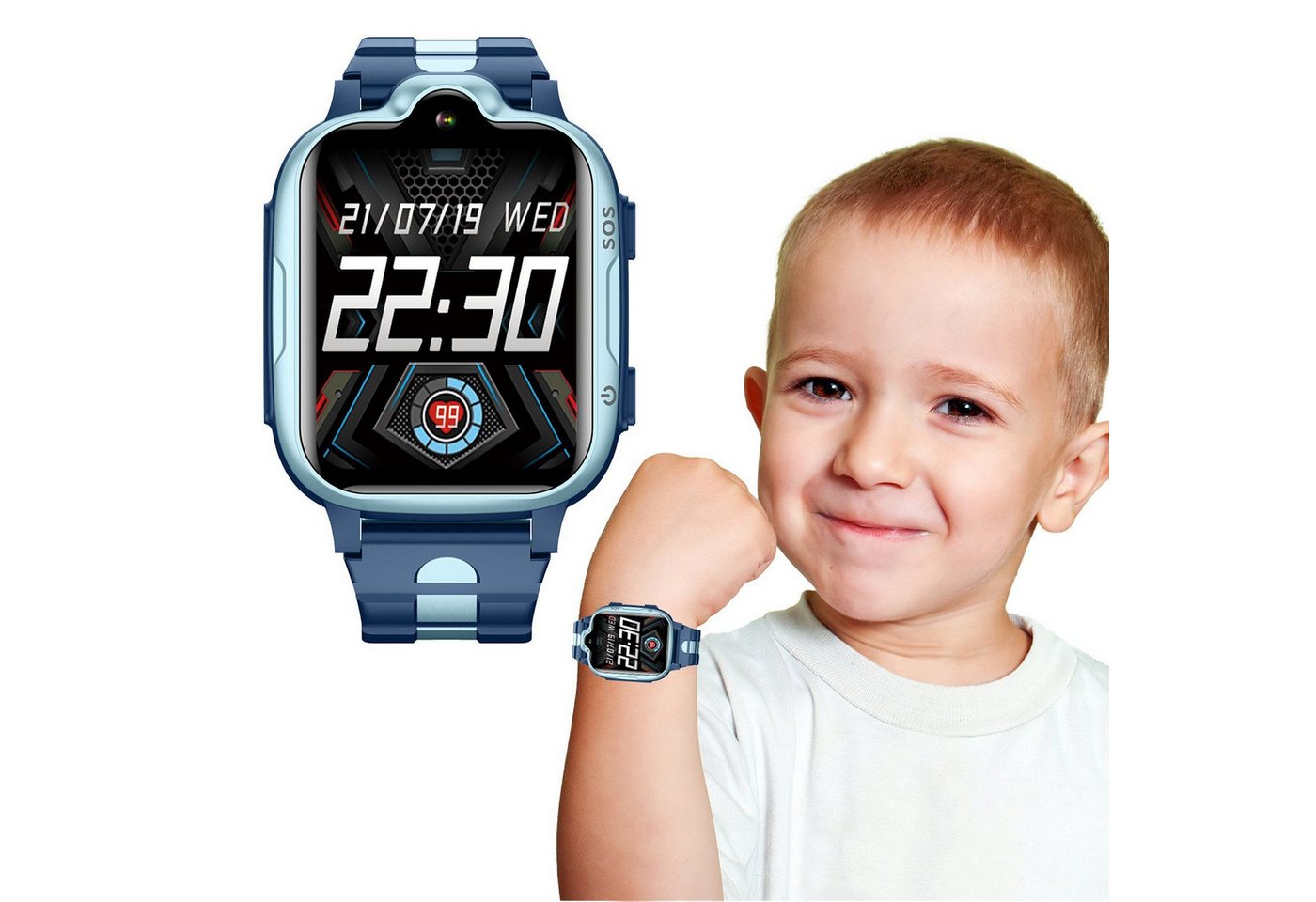 Gontence Kinderuhr mit Videoanruffunktion Wasserdicht Smartwatch Smartwatch, Schüler 4G-Netzwerk, Geeignet für Smartwatch Jungen und Mädchen von Gontence