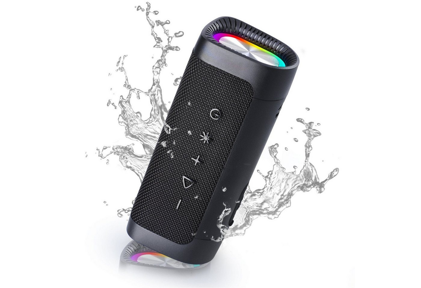 Gontence Outdoor Tragbarer Musikbox mit RGB Licht/ blinken mit Musik Bluetooth-Lautsprecher (Party Camping Radfahren Wasserdichter Bluetooth-Lautsprecher) von Gontence