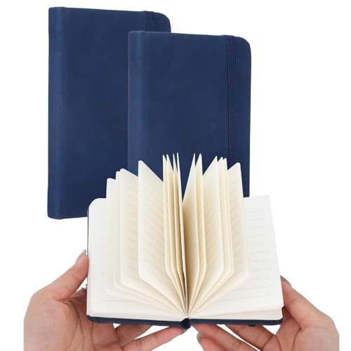 GooDengFull 3 Stück A7 Leder Notizbuch Klein Notebook Pocketbook Kleines Notizbuch Mini Liniert Taschenbuch Mini mit Gummiband Lesezeichenkleines mit Register für Schule, Reisen, Studium(Blau GooDengFull 3 Stück A7 Leder Notizbuch Klein Notebook Pocketbook Kleines Notizbuch Mini Liniert Taschenbuch Mini mit Gummiband Lesezeichenkleines mit Register für Schule, Reisen, Studium(Blau von GooDengFull