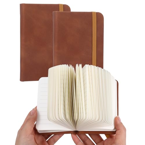 GooDengFull 3 Stück A7 Leder Notizbuch Klein Notebook Pocketbook Kleines Notizbuch Mini Liniert Taschenbuch Mini mit Gummiband Lesezeichenkleines mit Register für Schule, Reisen, Studium(Braun GooDengFull 3 Stück A7 Leder Notizbuch Klein Notebook Pocketbook Kleines Notizbuch Mini Liniert Taschenbuch Mini mit Gummiband Lesezeichenkleines mit Register für Schule, Reisen, Studium(Braun von GooDengFull