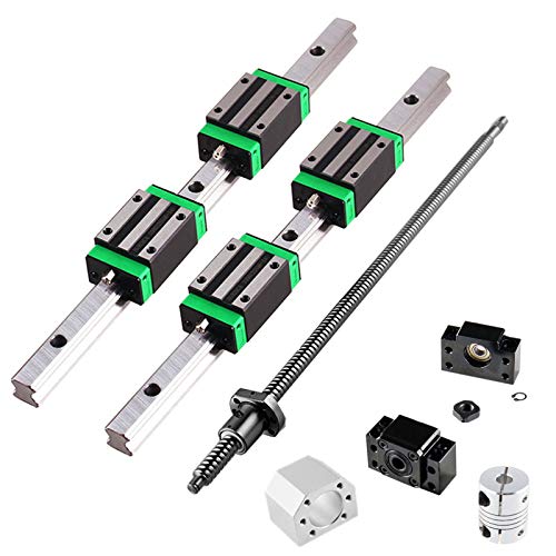 GooEquip Linearführung HGR15 300mm Linearschiene mit 4PCS Gleitblock + 1PCS SFU1605 350mm Kugelumlaufspindel mit Kugelmutter, BF12/BK12 Unterstützung, DSG16H, Kupplung für 3D Drucker CNC Maschine GooEquip Linearführung HGR15 300mm Linearschiene mit 4PCS Gleitblock + 1PCS SFU1605 350mm Kugelumlaufspindel mit Kugelmutter, BF12/BK12 Unterstützung, DSG16H, Kupplung für 3D Drucker CNC Maschine von GooEquip