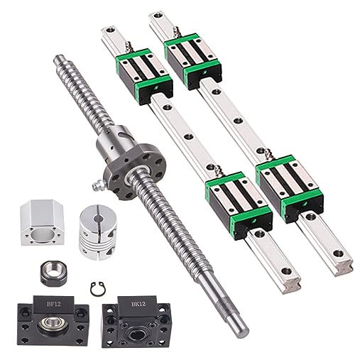 GooEquip Linearführung HGR20-800mm Linearschiene mit 4PCS Gleitblock + 1PCS SFU1605-850mm Kugelumlaufspindel mit Kugelmutter, BF12/BK12 Unterstützung, DSG16H, Kupplung für 3D Drucker CNC Maschine GooEquip Linearführung HGR20-800mm Linearschiene mit 4PCS Gleitblock + 1PCS SFU1605-850mm Kugelumlaufspindel mit Kugelmutter, BF12/BK12 Unterstützung, DSG16H, Kupplung für 3D Drucker CNC Maschine von GooEquip
