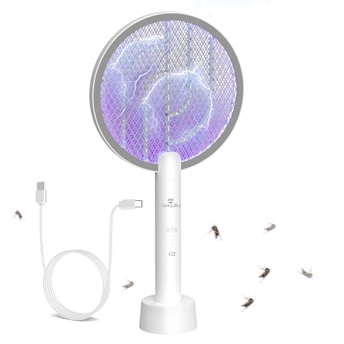 GOOQAND 1er Elektrische Fliegenklatsche 4000V, Elektro Mückenklatsche, UV Elektrischer Mückenlampe Fliegenfänger, 2 in 1 USB Mücken Insektenfalle mit Ladebasis Innen & Außen GOOQAND 1er Elektrische Fliegenklatsche 4000V, Elektro Mückenklatsche, UV Elektrischer Mückenlampe Fliegenfänger, 2 in 1 USB Mücken Insektenfalle mit Ladebasis Innen & Außen von GooQand