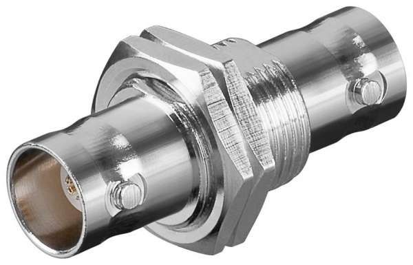 BNC Kupplung auf BNC Kupplung Einbauverbinder mit Gewinde Mutter 50 Ohm BNC Kupplung auf BNC Kupplung Einbauverbinder mit Gewinde Mutter 50 Ohm