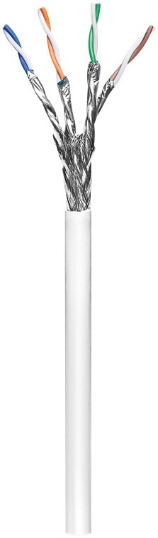 CAT 6 Netzwerkkabel, S/FTP (PiMF), Weiß CCA Kupfergemisch für SOHO Anwendungen, AWG 23/1 (solid), PVC von Goobay